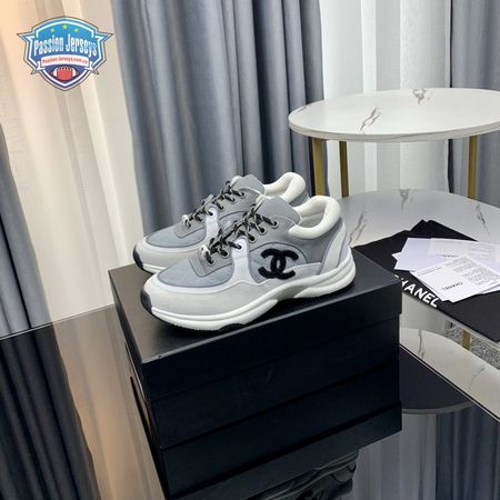 CHANEL LOW TOP TRAINER GRAY WHITE - CC2