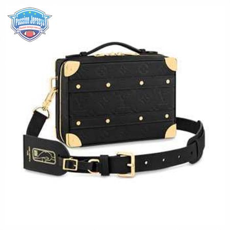 nba handle trunk monogram coated canvas textile lining in black - lmb007