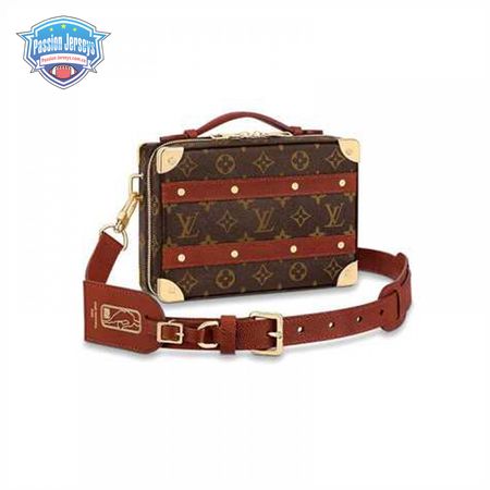 nba handle trunk monogram coated canvas textile lining in brown - lmb009