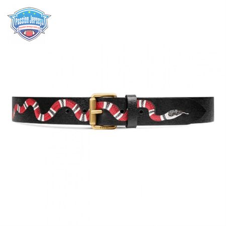 GUCCI LEATHER BELT WITH KINGSNAKE - B41