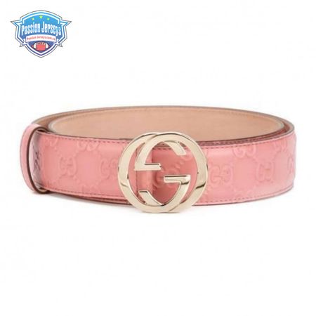GUCCI INTERLOCKING G-BUCKLE LEATHER BELT - B2