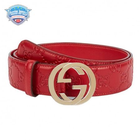 GUCCI INTERLOCKING G-BUCKLE LEATHER BELT - B3