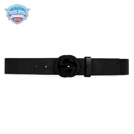 GUCCI LEATHER BELT WITH INTERLOCKING G BUCKLE - B31