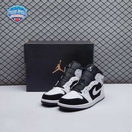 Air Jordan 1 Mid White Black Unisex