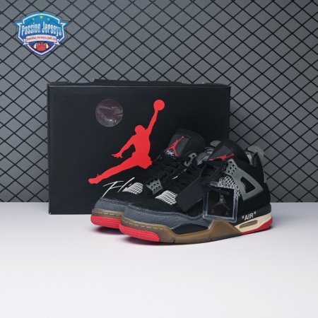 Off-White X Air Jordan 4 Bred CV9388-001 Men's