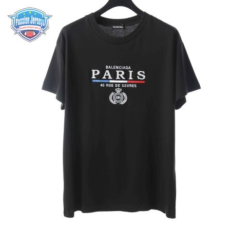 BALENCIAGA CROWN EMBROIDERED BLACK T SHIRT