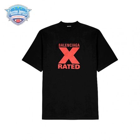 BALENCIAGA X-RATED BLACK COTTON-JERSEY T-SHIRT - BB39