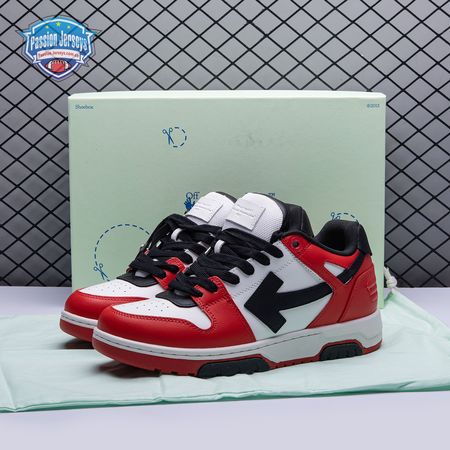 OFF-WHITE Out Of Office OOO Low Tops Black White Red Unisex