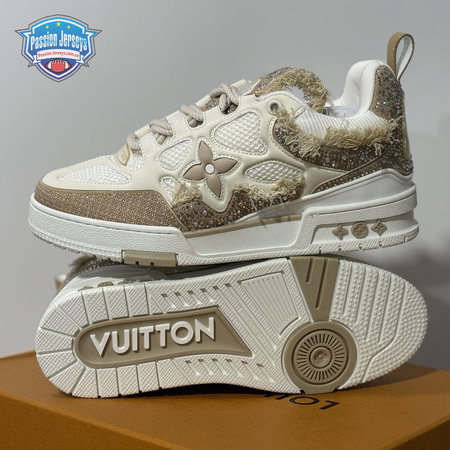 Skate Sneaker in Apricot with Diamonds