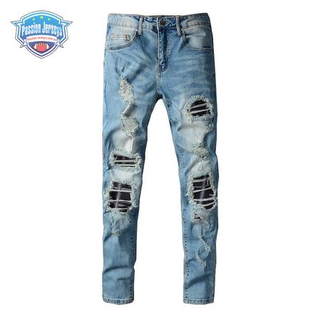 Amiri Ripped Jeans Blue / Black