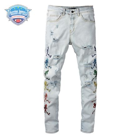 Amiri Skeleton Patch Jeans White
