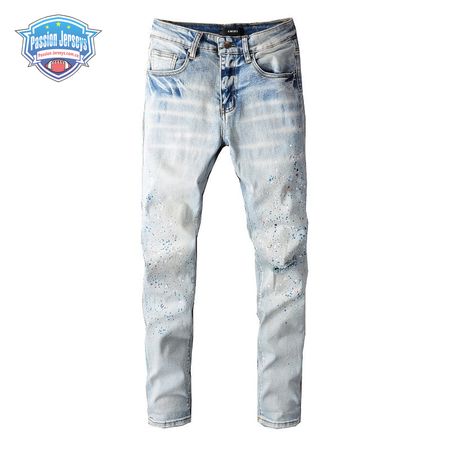 Amiri Splatter Jeans White