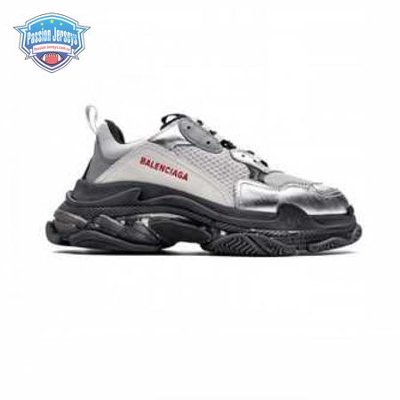 BALENCIAGA TRIPLE S WHITE & BLACK SOLE SNEAKERS - BB170