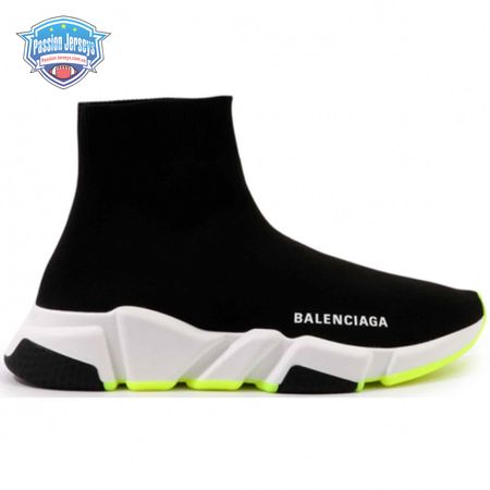 BALENCIAGA SPEED TRAINER BLACK WHITE NEON SS19 - BB12