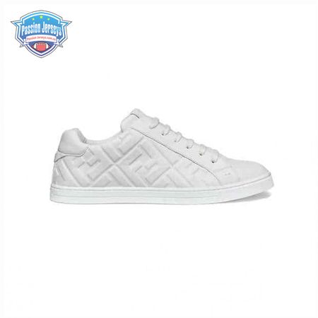 FENDI WHITE NAPPA LEATHER LOW TOP SNEAKERS - FD09