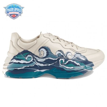 GUCCI RHYTON LEATHER SNEAKER WITH WAVE