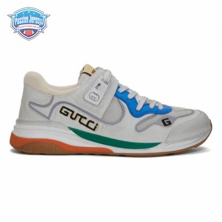 GUCCI G LINE SNEAKERS IN LEATHER AND MESH WITH EMBROIDERED LOGO - GC117