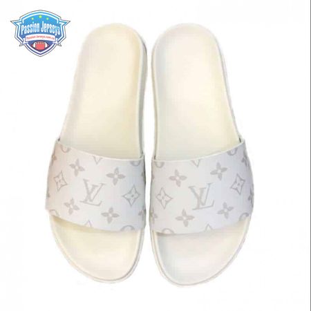 white monogram slides - s43