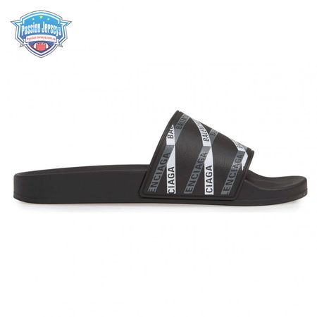BALENCIAGA RUBBER LOGO POOL SLIDE SANDALS - BBS9