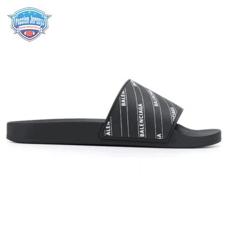BALENCIAGA RUBBER LOGO POOL SLIDE SANDALS - BBS6