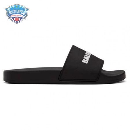 BALENCIAGA RUBBER LOGO POOL SLIDE SANDALS - BBS5